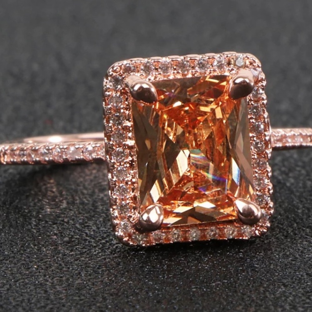18K rose gold diamond engagement ring - Picture 2 of 5